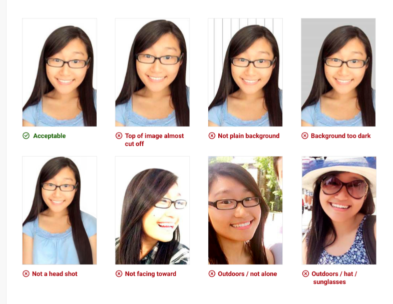 Acceptable requirements for student ID photo