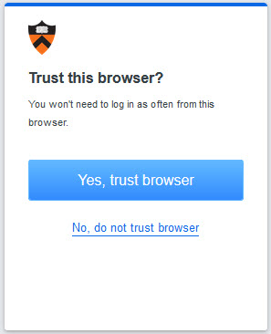 Trust this browser screen with buttons