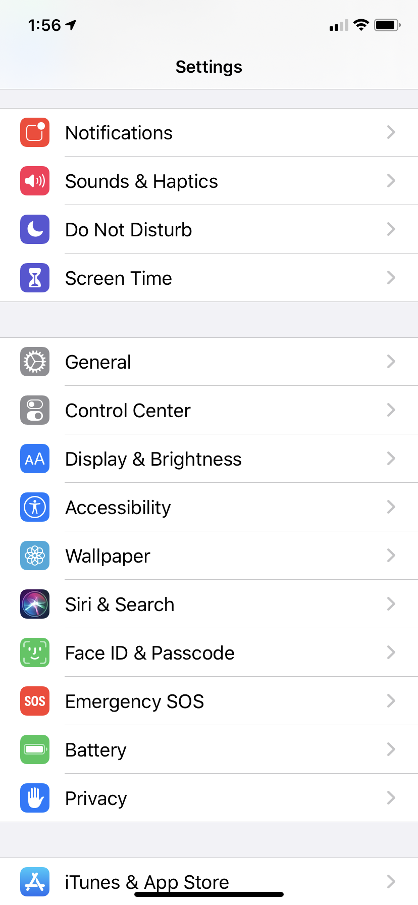 Access General Settings on iOS device
