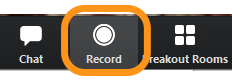 Zoom toolbar with "Record" button circled