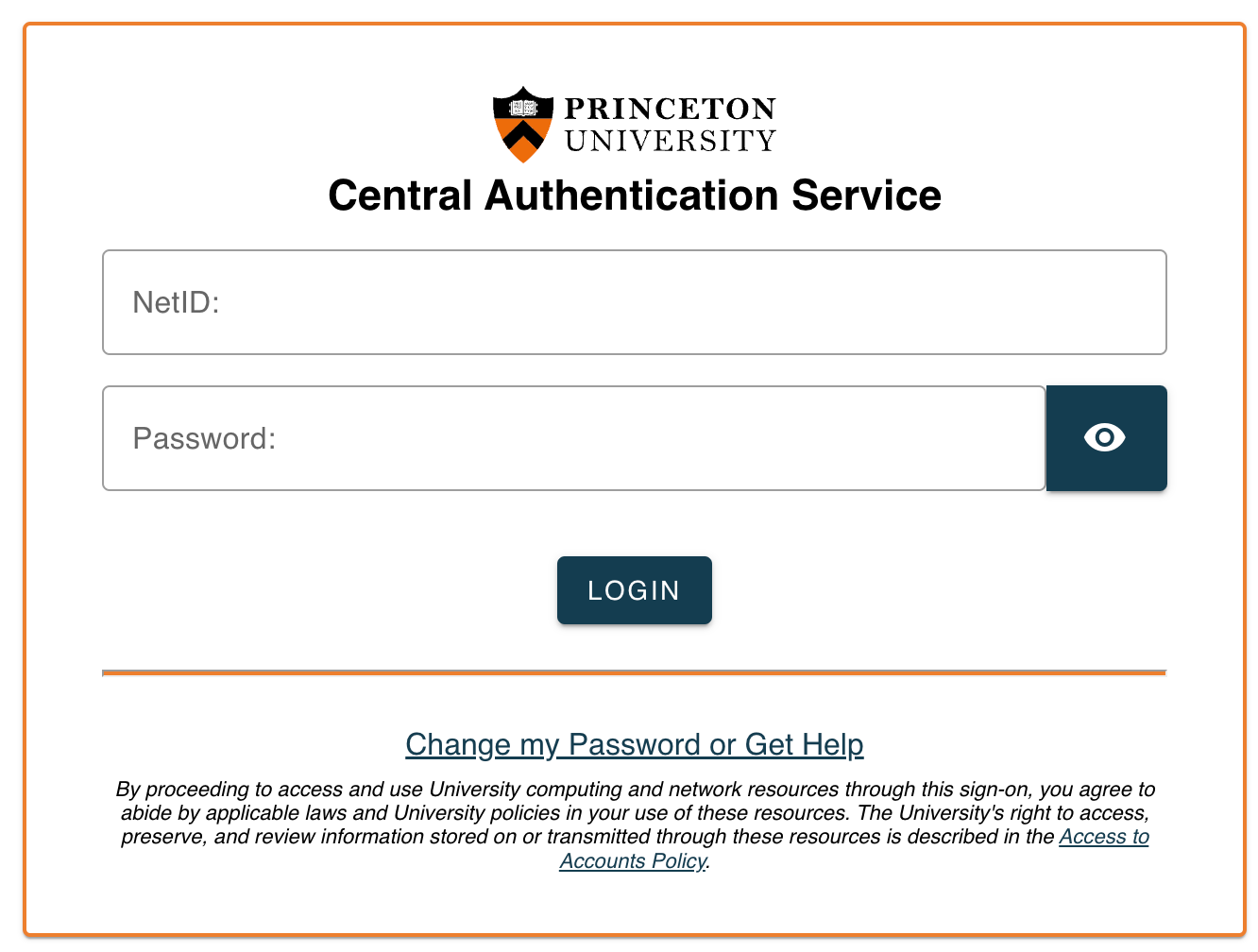 Princeton CAS Login