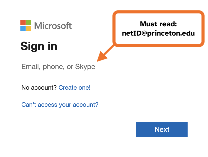 Enter your Princeton netID as netID@princeton.edu