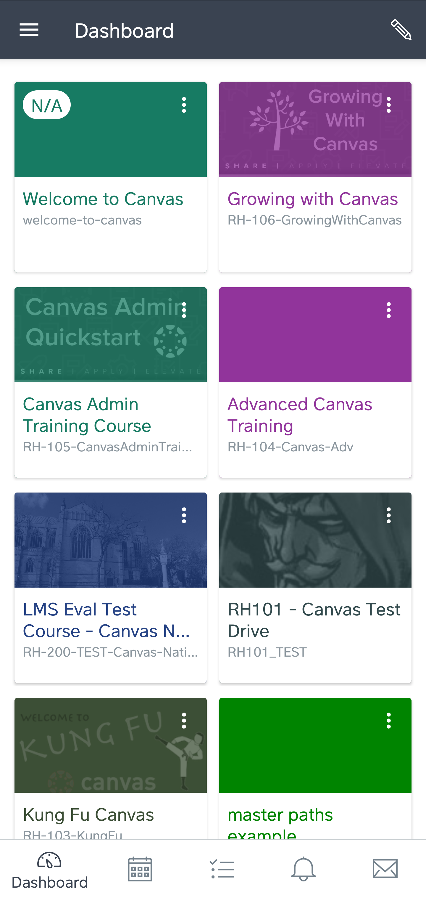Canvas app dashboard.