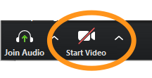 truncated Zoom toolbar with "Start Video" button circled